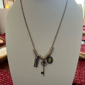 Paparazzi Old Gold Charm Necklace with free earrings